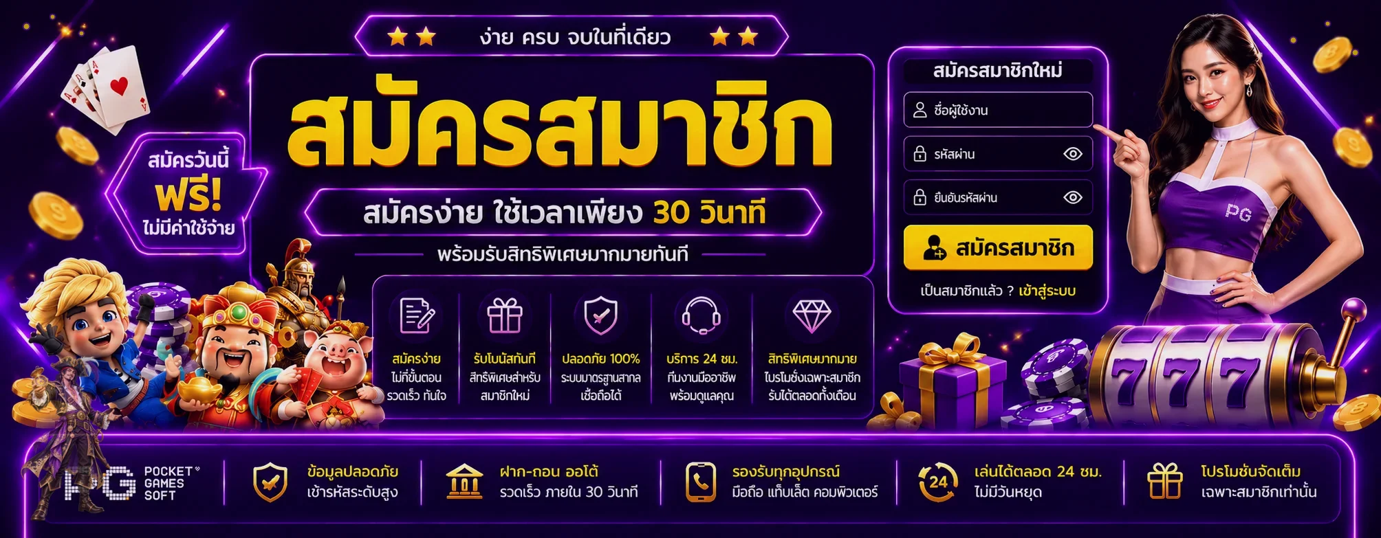 ภาพรวมขั้นตอนสมัคร pirate789